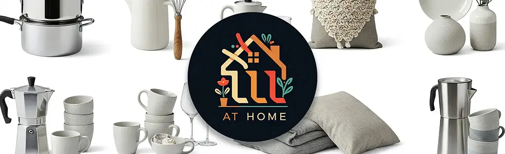 A selection of homeware items including a logo for LLL at Home